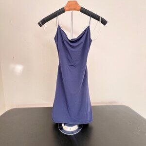 Windsor Navy Blue Mini Dress ✨ Ruched Back Cowl Neck Size M